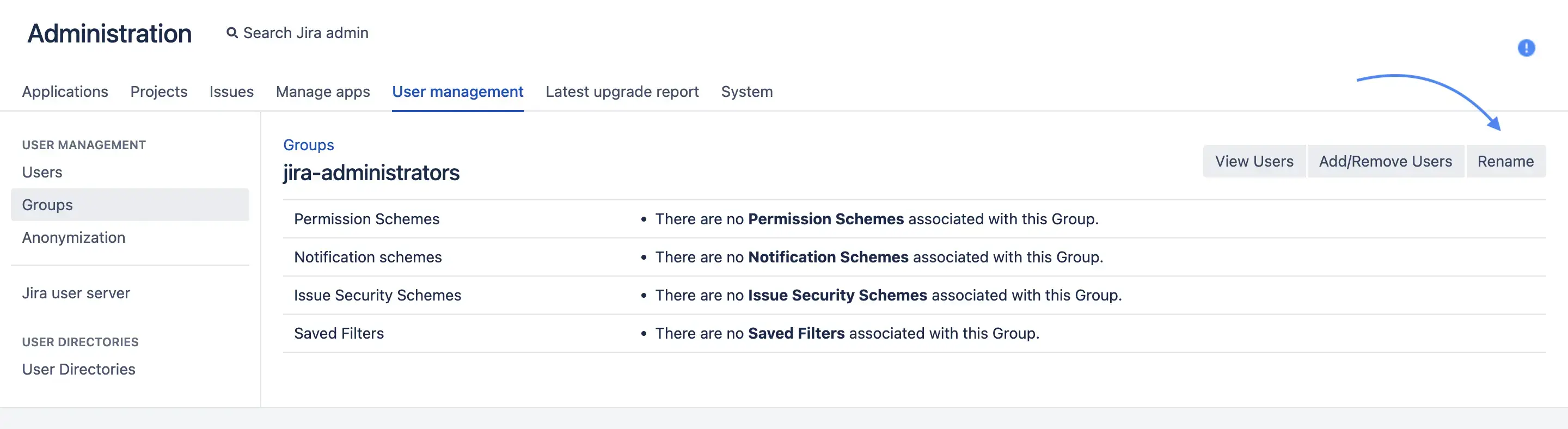 Rename groups from the admin panel