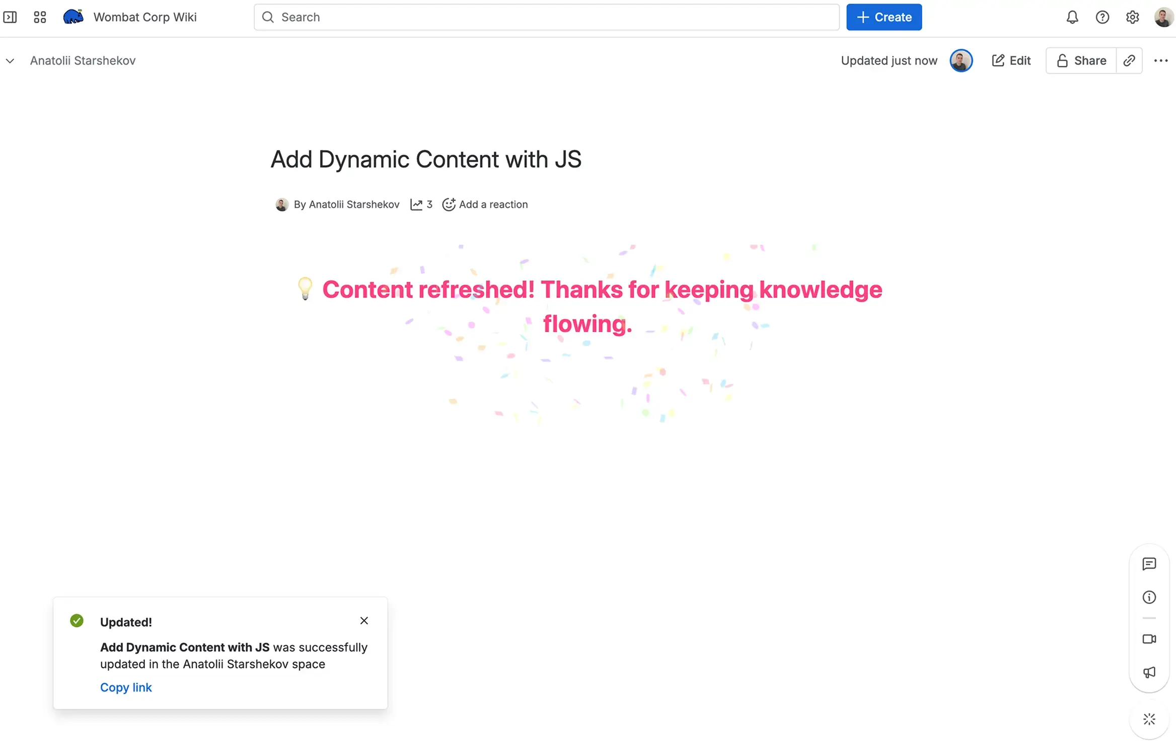 Enhance pages with JavaScript macros